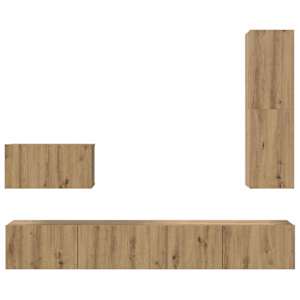 Nástěnná skříň na TV 4 pcs Artisanový dub kompozitní dřevo - obrázek 8