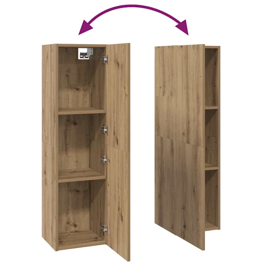 Nástěnná skříň na TV 4 pcs Artisanový dub kompozitní dřevo - obrázek 14