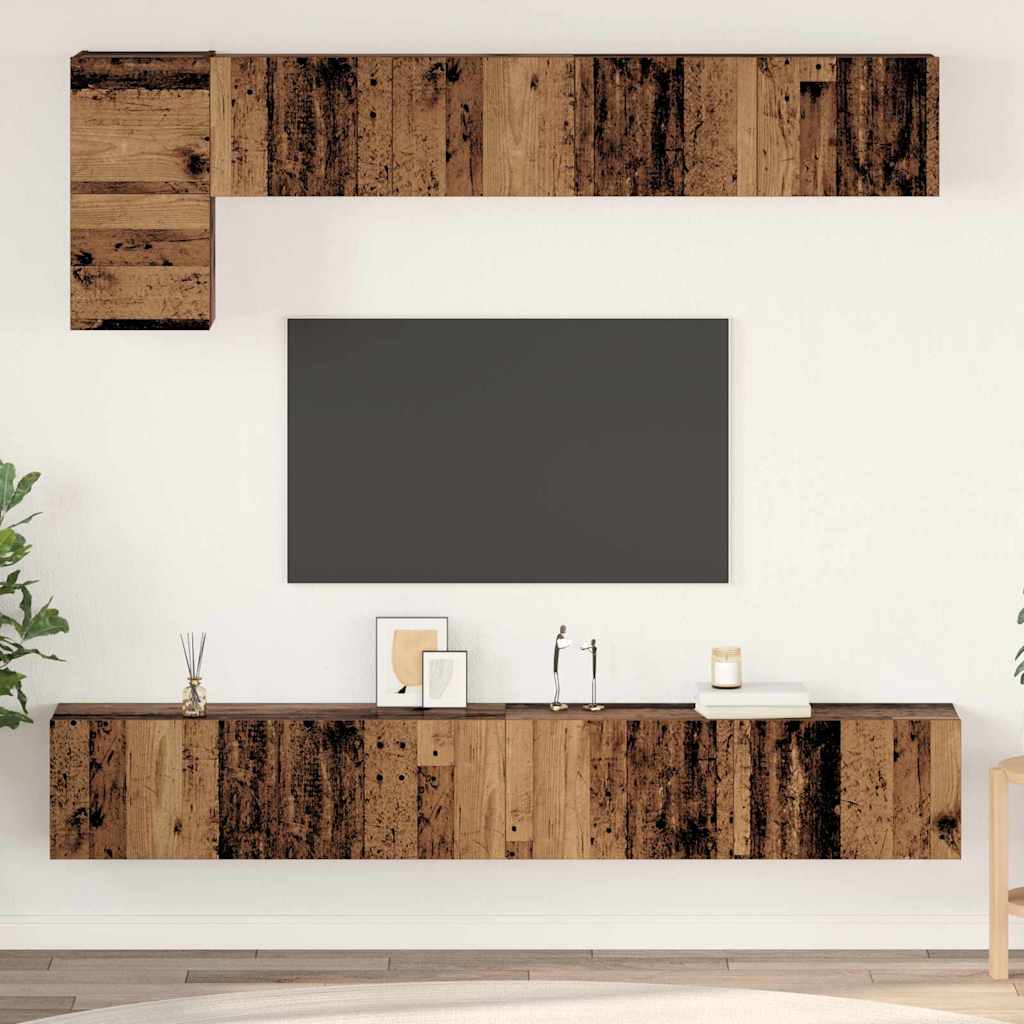 Telerikapi komplekt riiuliga Seinale kinnitatav Muu ladustamisega uksega 5 pcs Vana puit
