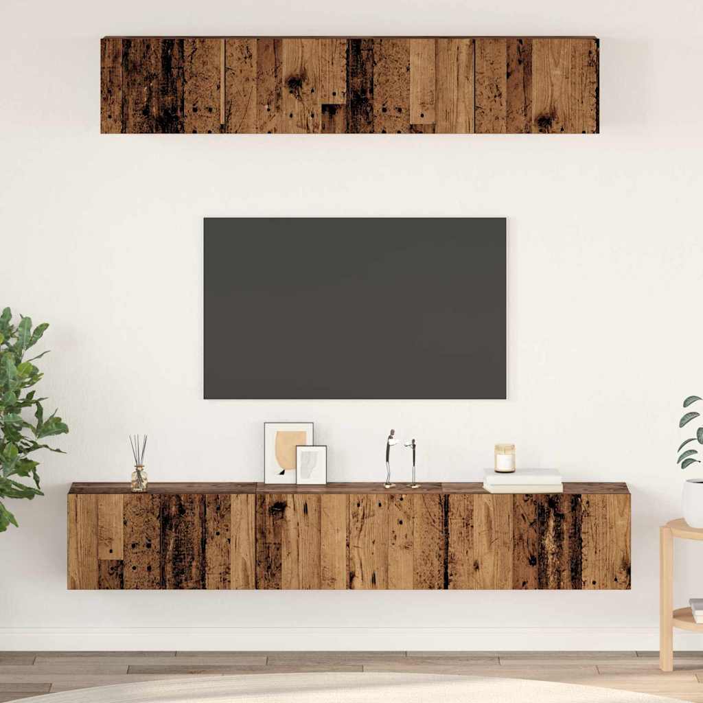 vidaXL TV-Schrank-Set 5 pcs Altholz Standard Mittel Holzwerkstoff