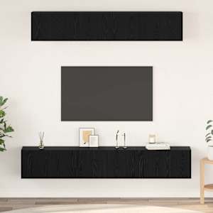 Komplet TV omaric 5 pcs Črna Orehovina Konstruiran les