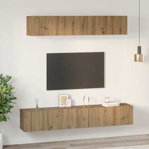 Sestava TV skříněk 5 pcs Artisanový dub Kompozitní dřevo - obrázek 4