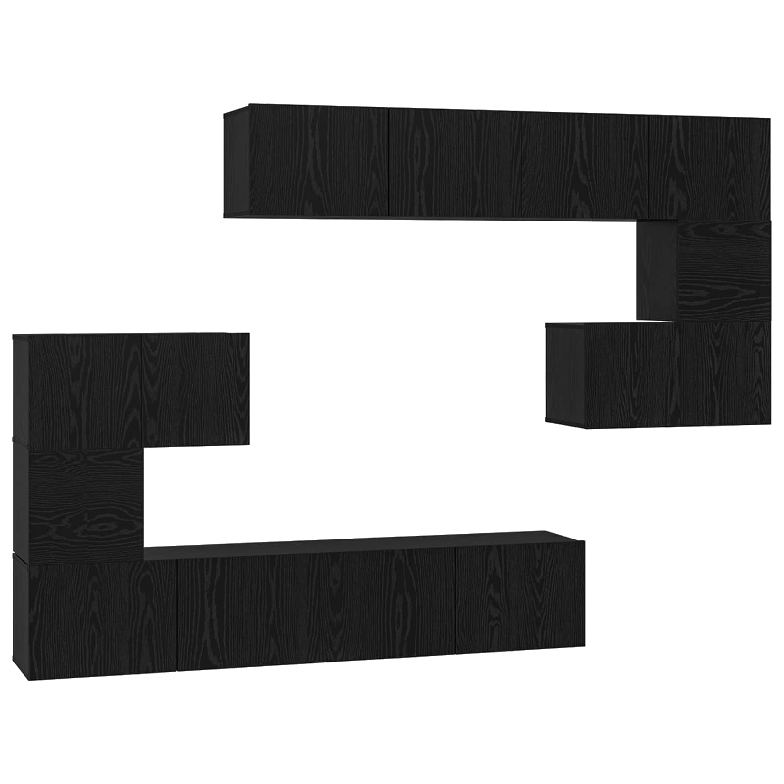 TV-tasosetti Seinäkiinnitettävä 8 pcs Musta tammi. Tekninen puu - Image 2