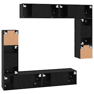 Sestava TV skříněk Nástěnný 8 pcs Černý dub kompozitní dřevo - obrázek 11