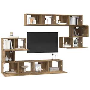 Sestava TV skříněk 8 pcs Artisanový dub kompozitní dřevo - obrázek 3