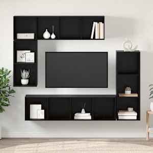 Sestava TV skříněk Nástěnný 4 pcs Černý dub kompozitní dřevo - obrázek 4