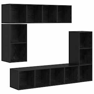 Sestava TV skříněk Nástěnný 4 pcs Černý dub kompozitní dřevo - obrázek 2