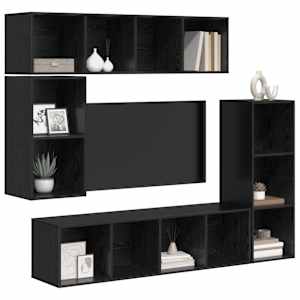 Sestava TV skříněk Nástěnný 4 pcs Černý dub kompozitní dřevo - obrázek 3