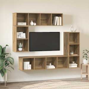 Sestava TV skříněk 4 pcs Artisanový dub kompozitní dřevo - obrázek 1
