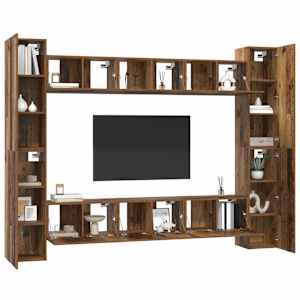 Sestava TV skříněk 10 pcs Staré dřevo 30,5 x 30 x 90 cm - obrázek 3