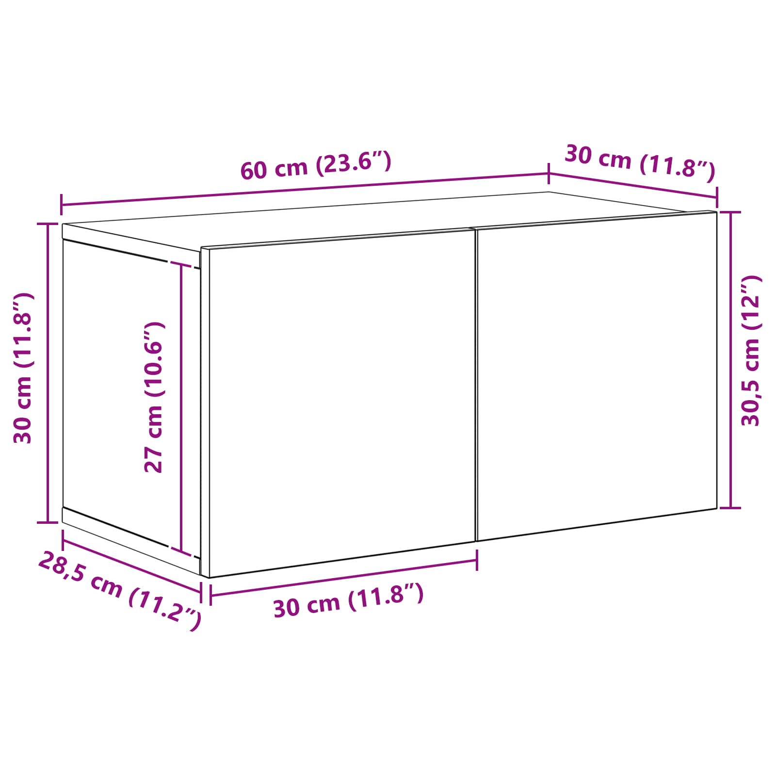Sestava TV skříněk Nástěnný 10 pcs Černý dub 30,5 x 30 x 90 cm - obrázek 16