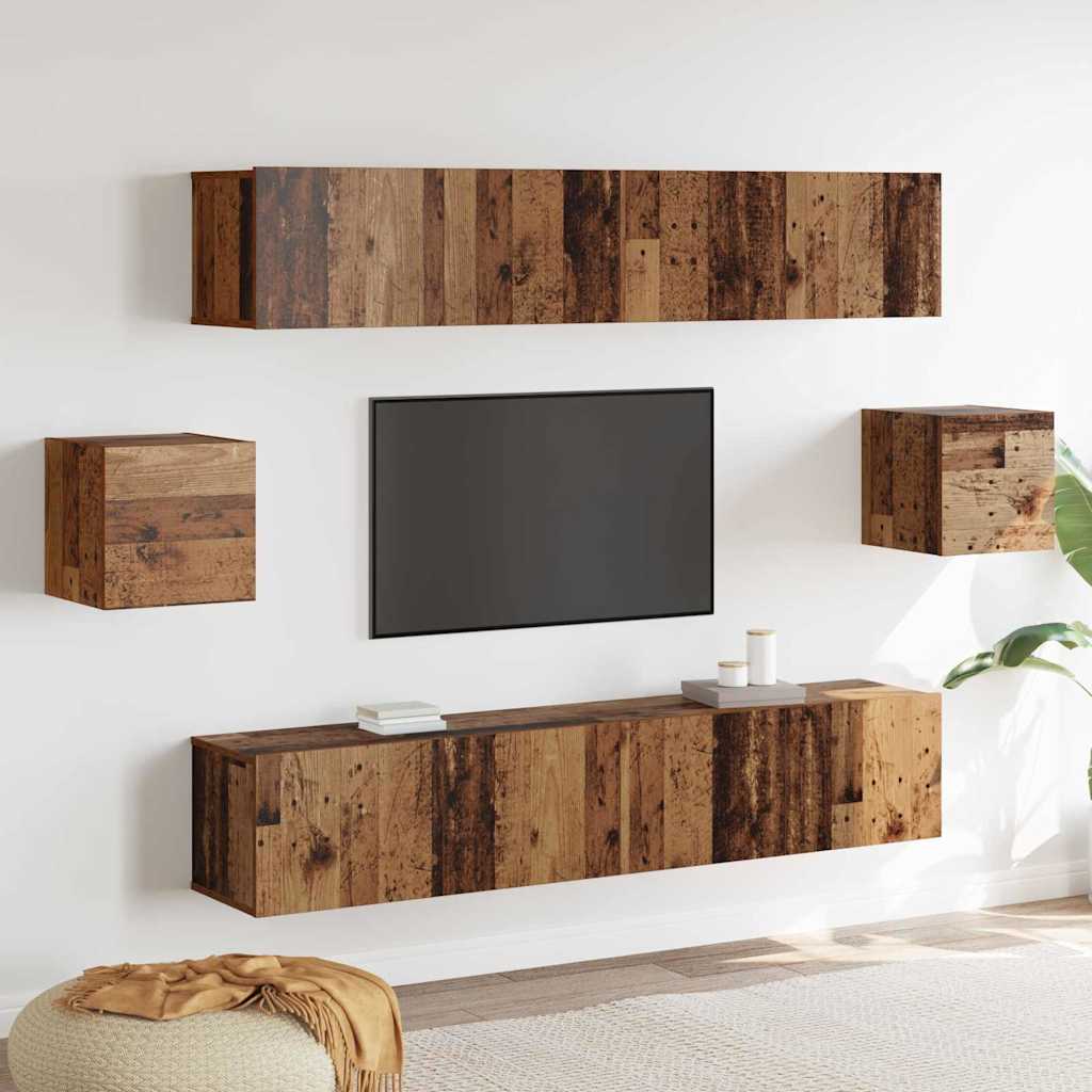 vidaXL Set de 6 Piese pentru Cabinet TV din Lemn Vechi
