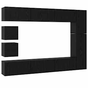 Sestava TV skříněk Nástěnný 10 pcs Černý dub kompozitní dřevo - obrázek 2