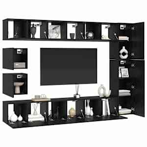 Sestava TV skříněk Nástěnný 10 pcs Černý dub kompozitní dřevo - obrázek 3