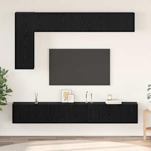 Komplet TV omaric 6 pcs Črna Orehovina Konstruiran les