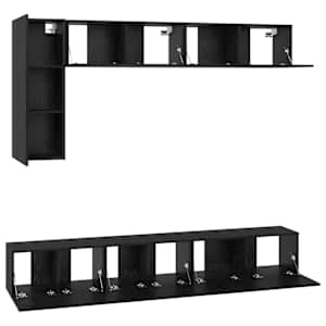 Sestava TV skříněk Nástěnný 6 pcs Černý dub kompozitní dřevo - obrázek 8