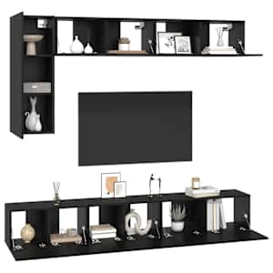 Sestava TV skříněk Nástěnný 6 pcs Černý dub kompozitní dřevo - obrázek 3