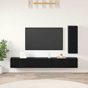 Sestava TV skříněk se zásuvkou 4 pcs Černý dub kompozitní dřevo - obrázek 1