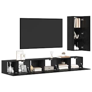 Sestava TV skříněk se zásuvkou 4 pcs Černý dub kompozitní dřevo - obrázek 3