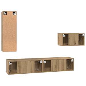 Sestava TV skříněk 4 pcs Artisanový dub kompozitní dřevo - obrázek 10