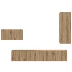Sestava TV skříněk 4 pcs Artisanový dub kompozitní dřevo - obrázek 8