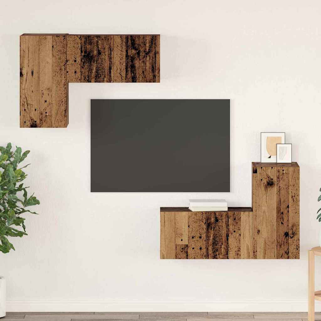 Telerikapi komplekt riiuliga 4 pcs Vana puit 60 x 30 x 30 cm
