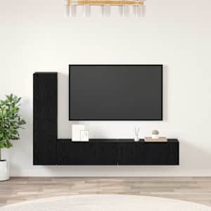 Nástěnná skříň na TV Nástěnný 2 pcs Černý dub kompozitní dřevo - obrázek 1