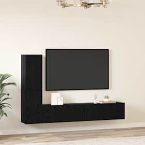 Nástěnná skříň na TV Nástěnný 2 pcs Černý dub kompozitní dřevo - obrázek 4