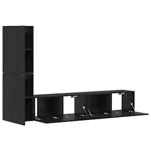 Nástěnná skříň na TV Nástěnný 2 pcs Černý dub kompozitní dřevo - obrázek 7