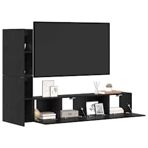 Nástěnná skříň na TV Nástěnný 2 pcs Černý dub kompozitní dřevo - obrázek 3