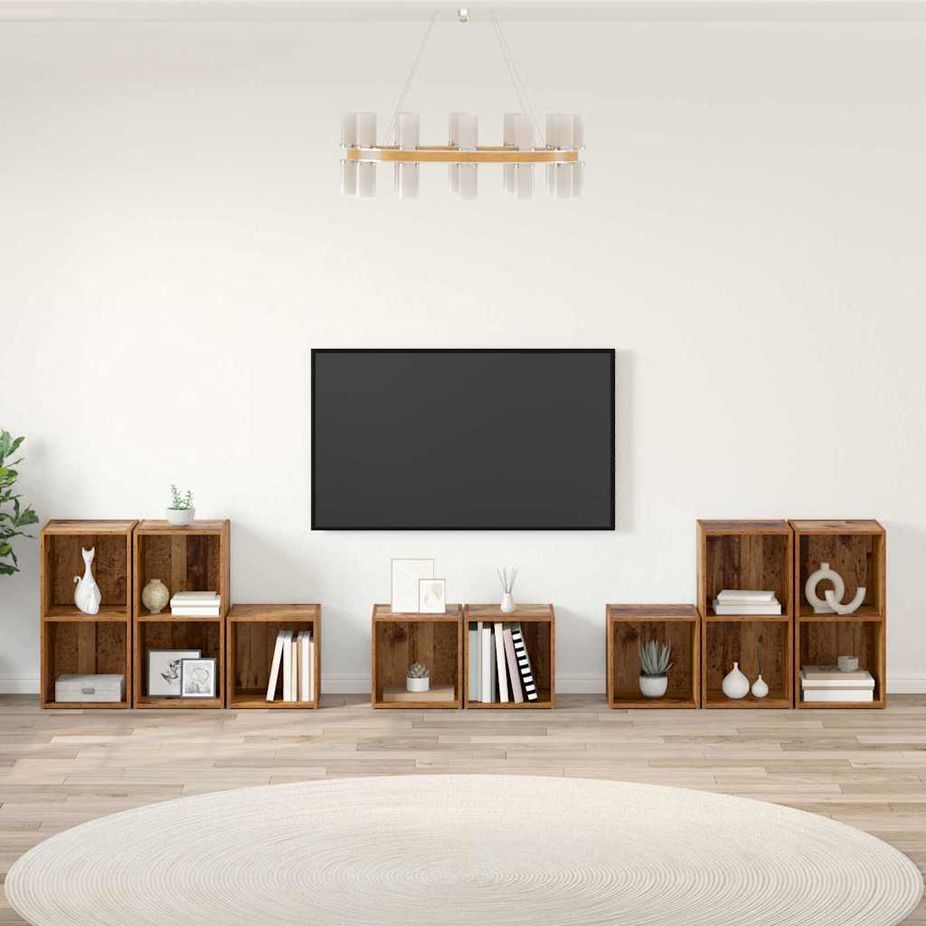 TV kapi komplekt riiuliga ladustamisega 8 pcs Vana puit Tehispuit
