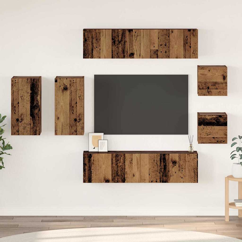 Telerikapi komplekt 8 pcs Vana puit 30.5 x 30 x 60 cm Tehispuit