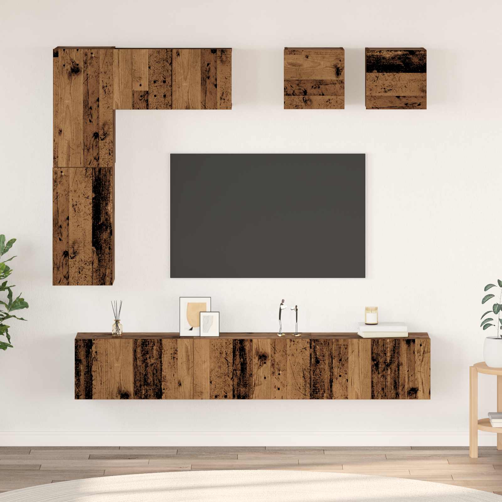 vidaXL TV-Schranksystem 8 pcs Altholz 30,5 x 30 x 60 cm Holzwerkstoff