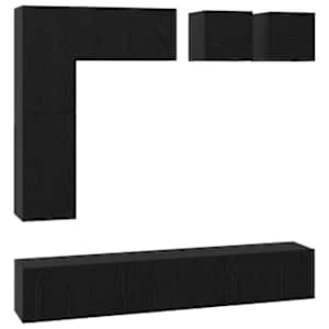 Sestava TV skříněk Nástěnný 8 pcs Černý dub kompozitní dřevo - obrázek 2