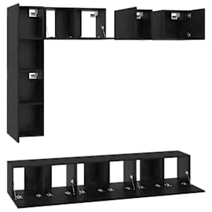 Sestava TV skříněk Nástěnný 8 pcs Černý dub kompozitní dřevo - obrázek 8
