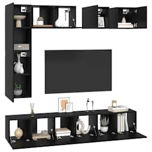 Sestava TV skříněk Nástěnný 8 pcs Černý dub kompozitní dřevo - obrázek 3
