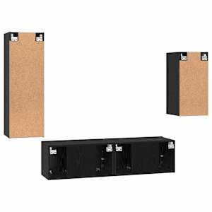 Sestava TV skříněk Nástěnný 4 pcs Černý dub kompozitní dřevo - obrázek 11