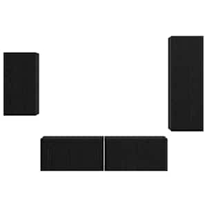 Sestava TV skříněk Nástěnný 4 pcs Černý dub kompozitní dřevo - obrázek 9