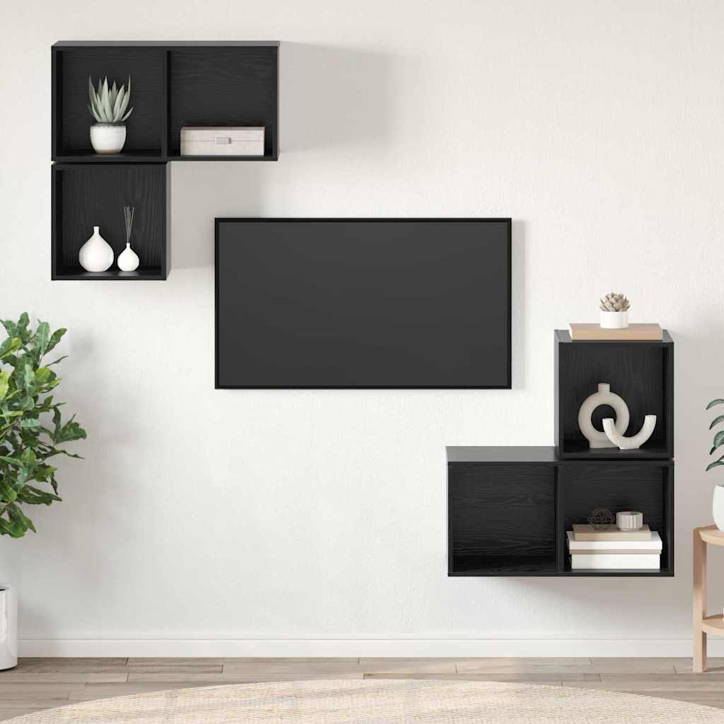 TV-Schrank Set 4 pcs Schwarze Eiche 37 x 37 x 72 cm