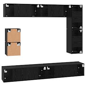 Sestava TV skříněk Nástěnný 8 pcs Černý dub kompozitní dřevo - obrázek 11