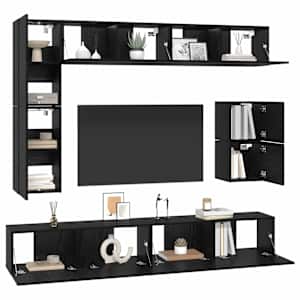 Sestava TV skříněk Nástěnný 8 pcs Černý dub kompozitní dřevo - obrázek 3