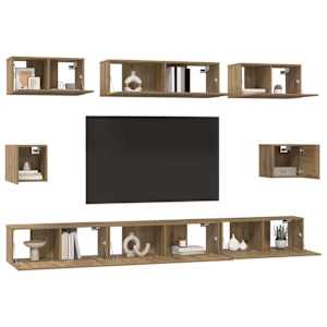 Sestava TV skříněk 8 pcs Artisanový dub kompozitní dřevo - obrázek 3