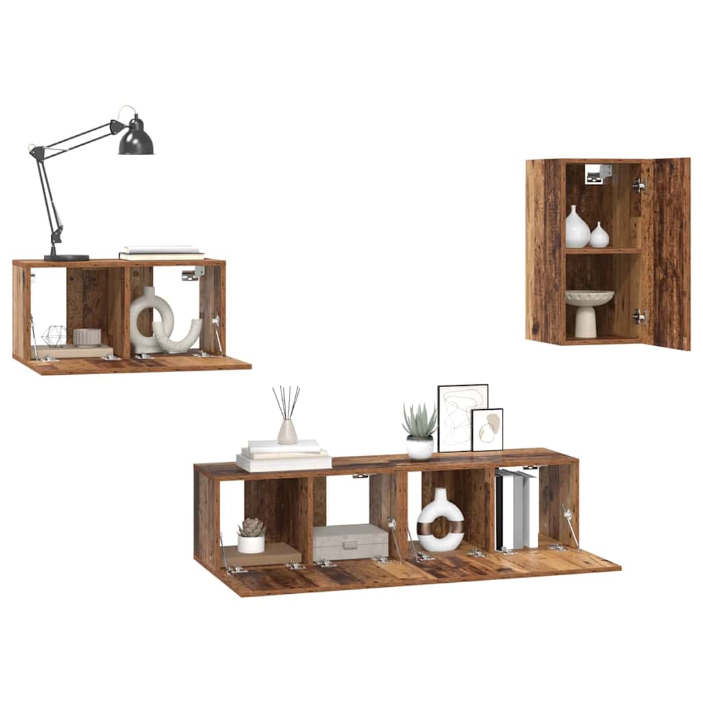 Thumbnail - vidaXL TV-Schrank-Set 4 pcs Altholz 30,5 x 30 x 60 cm Holzwerkstoff