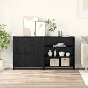 Servírovací skříň 2 pcs Černý dub 70 x 41 x 75 cm