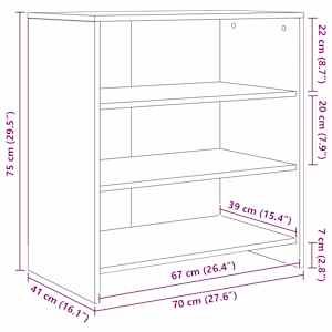 Servírovací skříň 2 pcs Černý dub 70 x 41 x 75 cm - obrázek 11