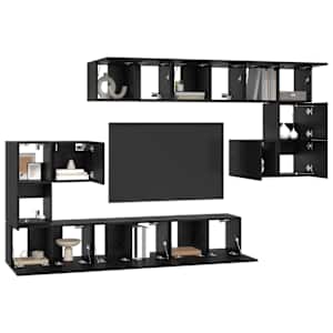Sestava TV skříněk Nástěnný 10 pcs Černý dub kompozitní dřevo - obrázek 3