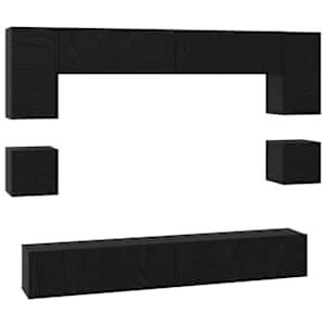 Sestava TV skříněk Nástěnný 8 pcs Černý dub kompozitní dřevo - obrázek 2