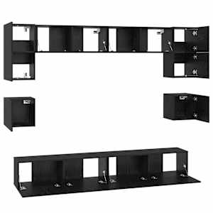 Sestava TV skříněk Nástěnný 8 pcs Černý dub kompozitní dřevo - obrázek 9