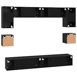 Sestava TV skříněk Nástěnný 8 pcs Černý dub kompozitní dřevo - obrázek 12