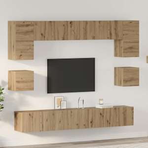 Sestava TV skříněk 8 pcs Artisanový dub kompozitní dřevo - obrázek 1